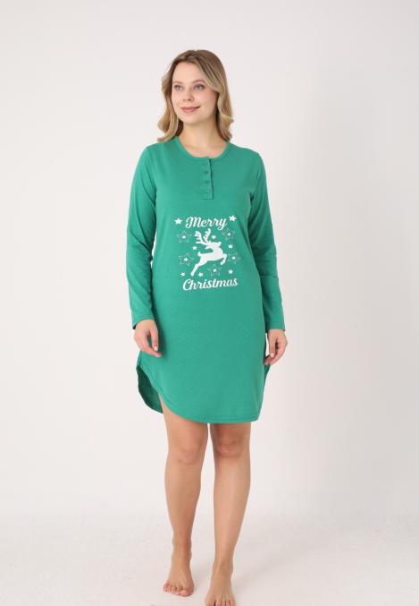 Camasa de noapte Craciun,Imprimeu Ren,En-gros